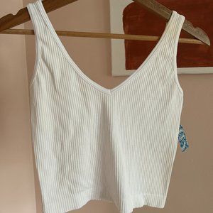 NWT Free People tank top ribbed bralette size M/L white